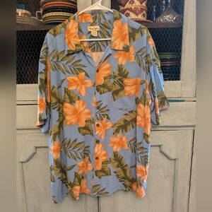 Blue and Orange Floral Men's Shirt